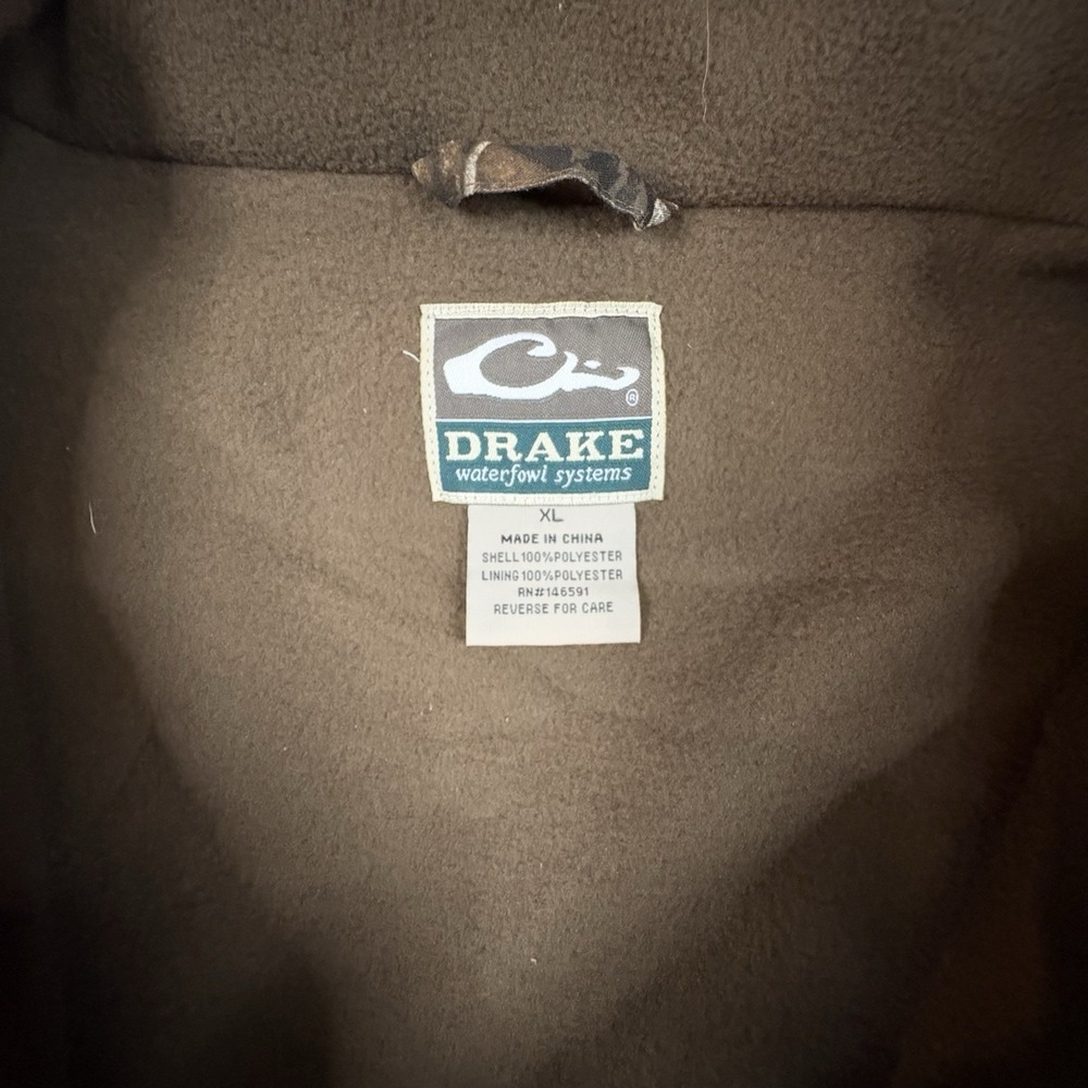 Drake Men's XL Hunting Realtree Camo 1/4 Zip Fleece Pullover Jacket SEE DESCRIPT - Picture 3 of 16